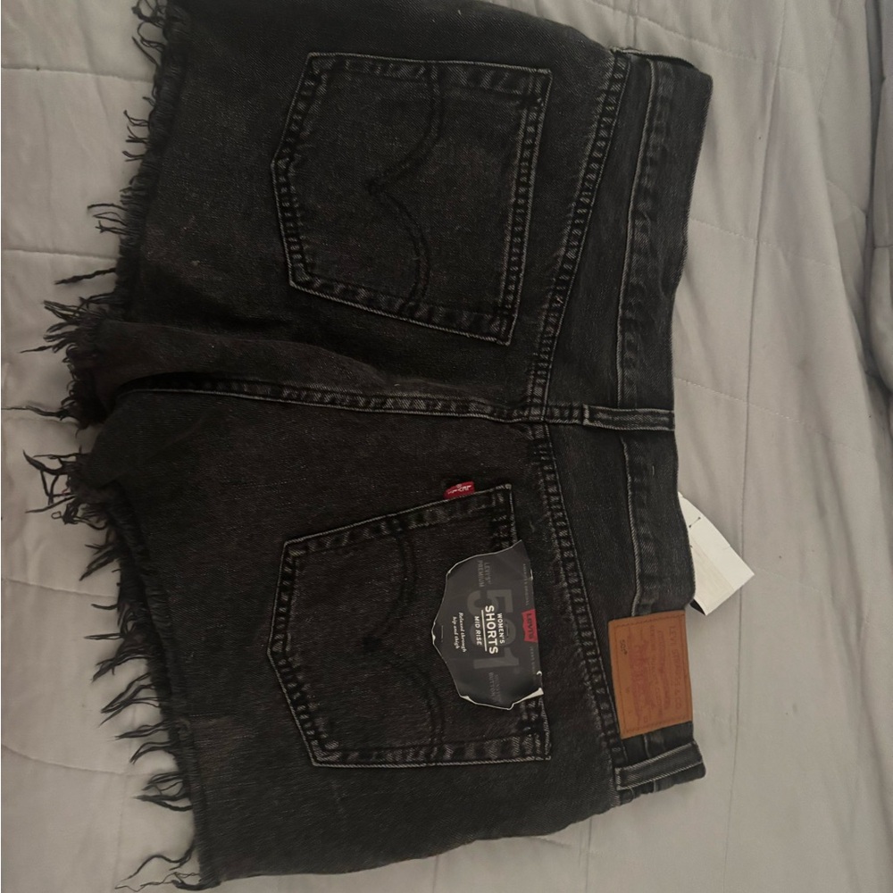 Levi black washed shorts